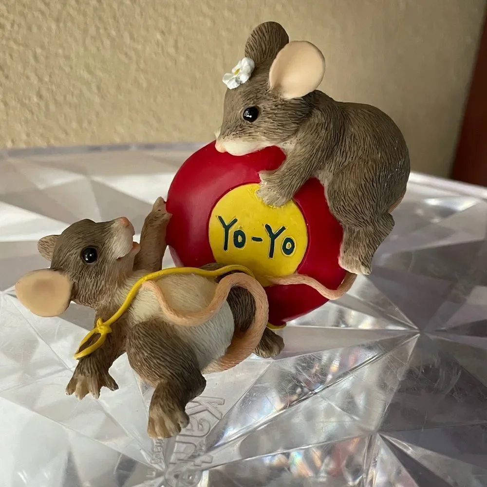 Fitz and Floyd Charming Tails The Ups and Downs are Fun Yo Yo Mice Figure